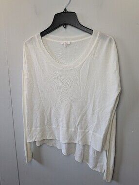 ARITZIA WILFRED Women Shirt Long Sleeve Size XXS (Run Bigger) White See Through